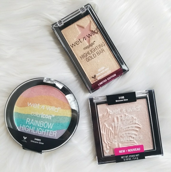 wet n wild Other - HP🦄💙 3 Rare WnW Highlighters Unicorn Gold Bar
